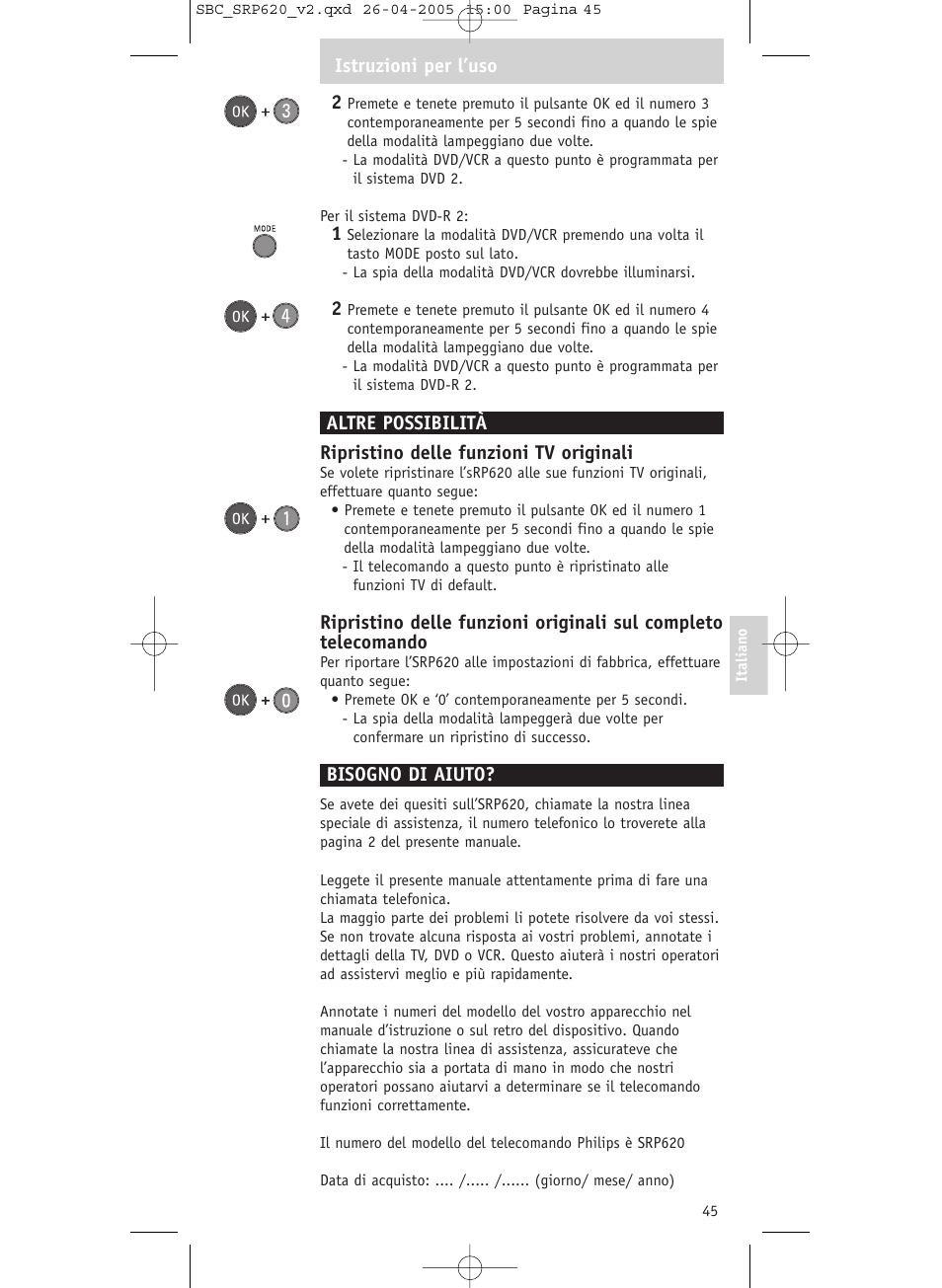 Philips SRP620 User Manual | Page 45 / 76