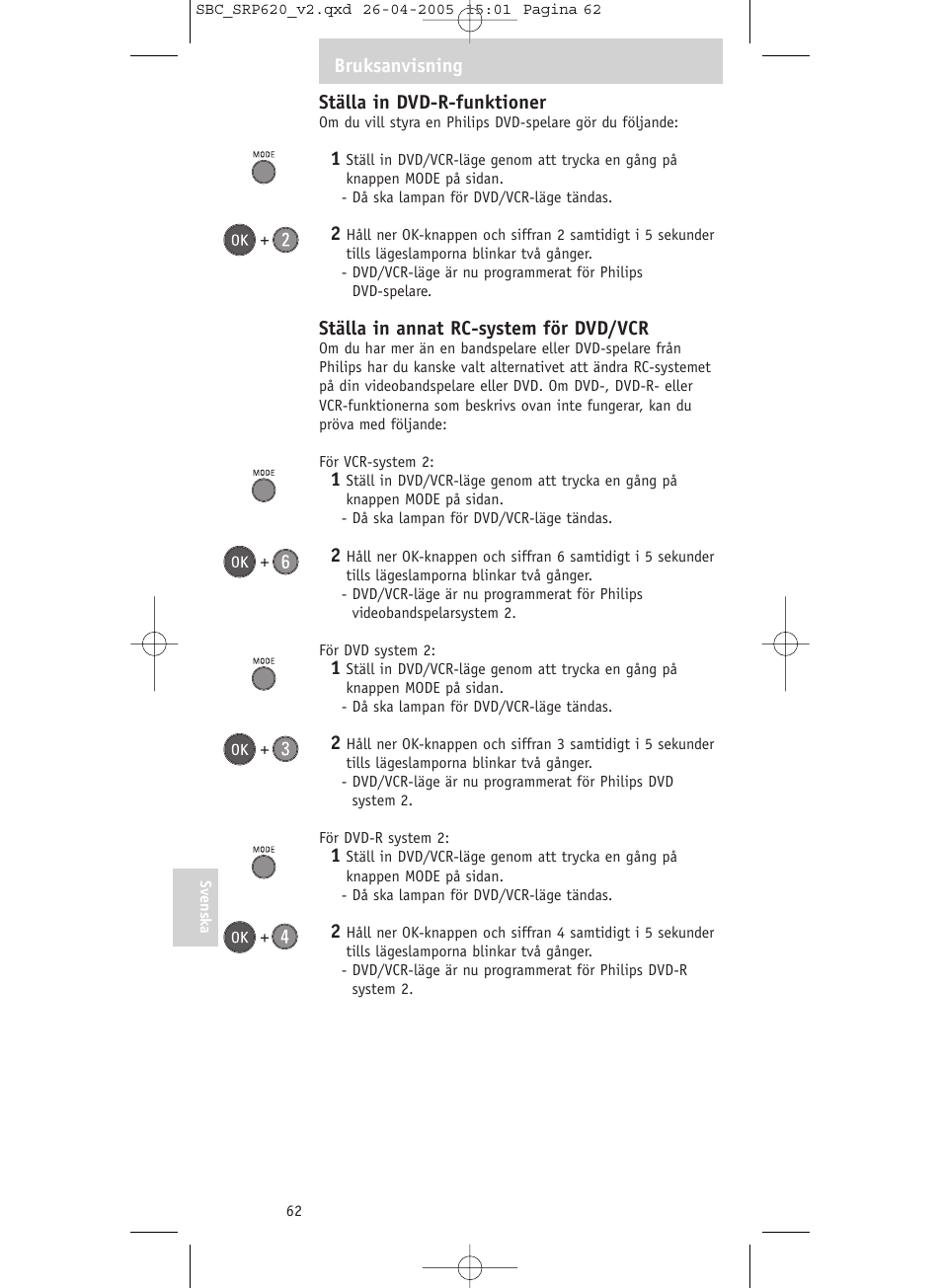 Philips SRP620 User Manual | Page 62 / 76