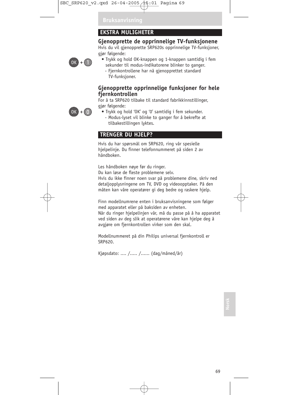 Philips SRP620 User Manual | Page 69 / 76