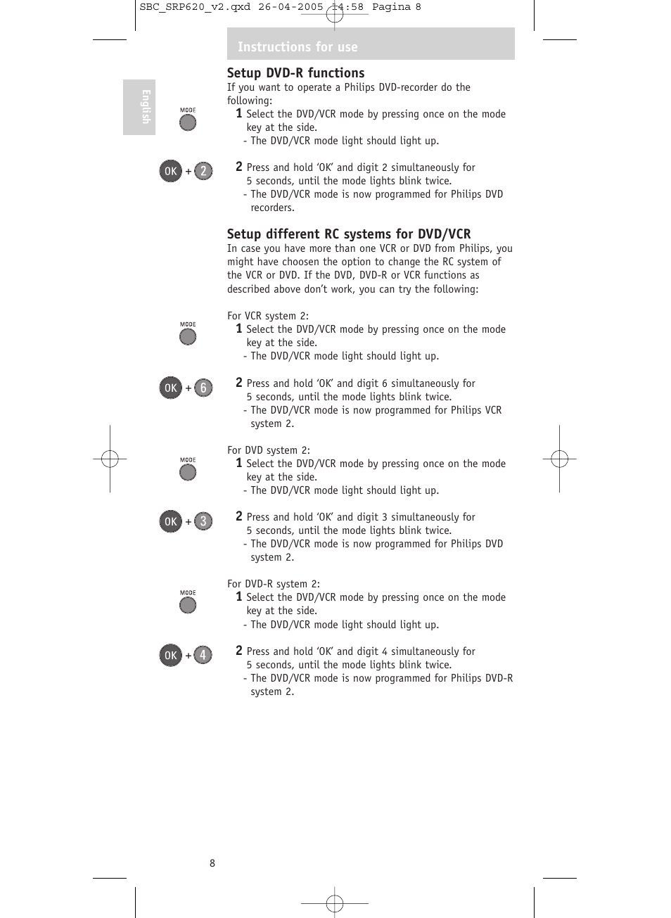 Philips SRP620 User Manual | Page 8 / 76