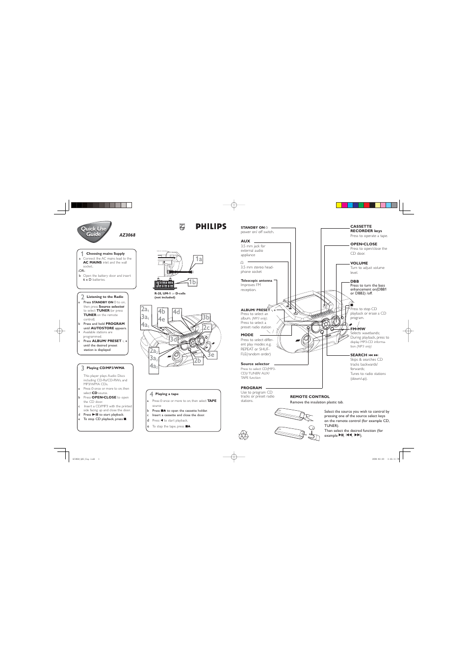 Philips AZ3068 User Manual | 1 page