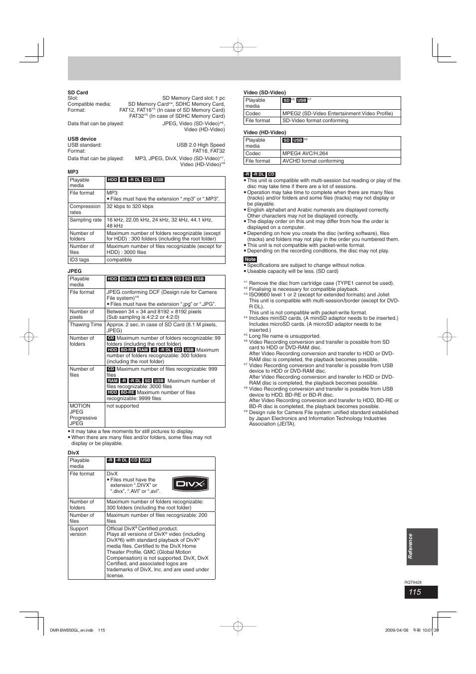 Philips DIGA DMR-BW750 User Manual | Page 115 / 124