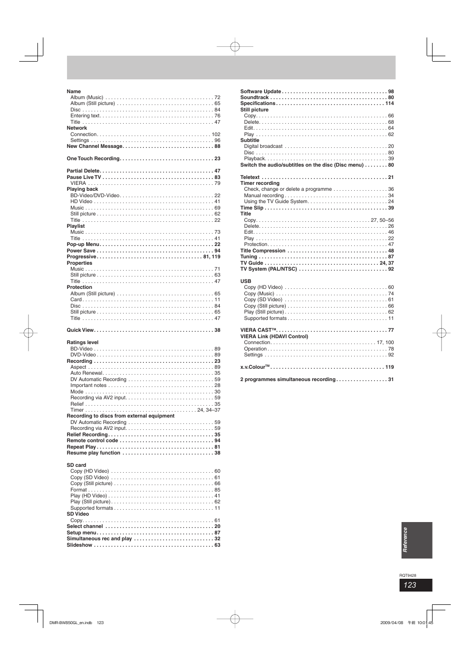 Philips DIGA DMR-BW750 User Manual | Page 123 / 124