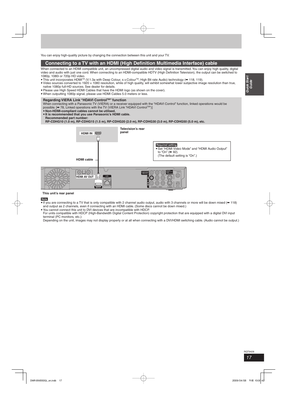 Philips DIGA DMR-BW750 User Manual | Page 17 / 124