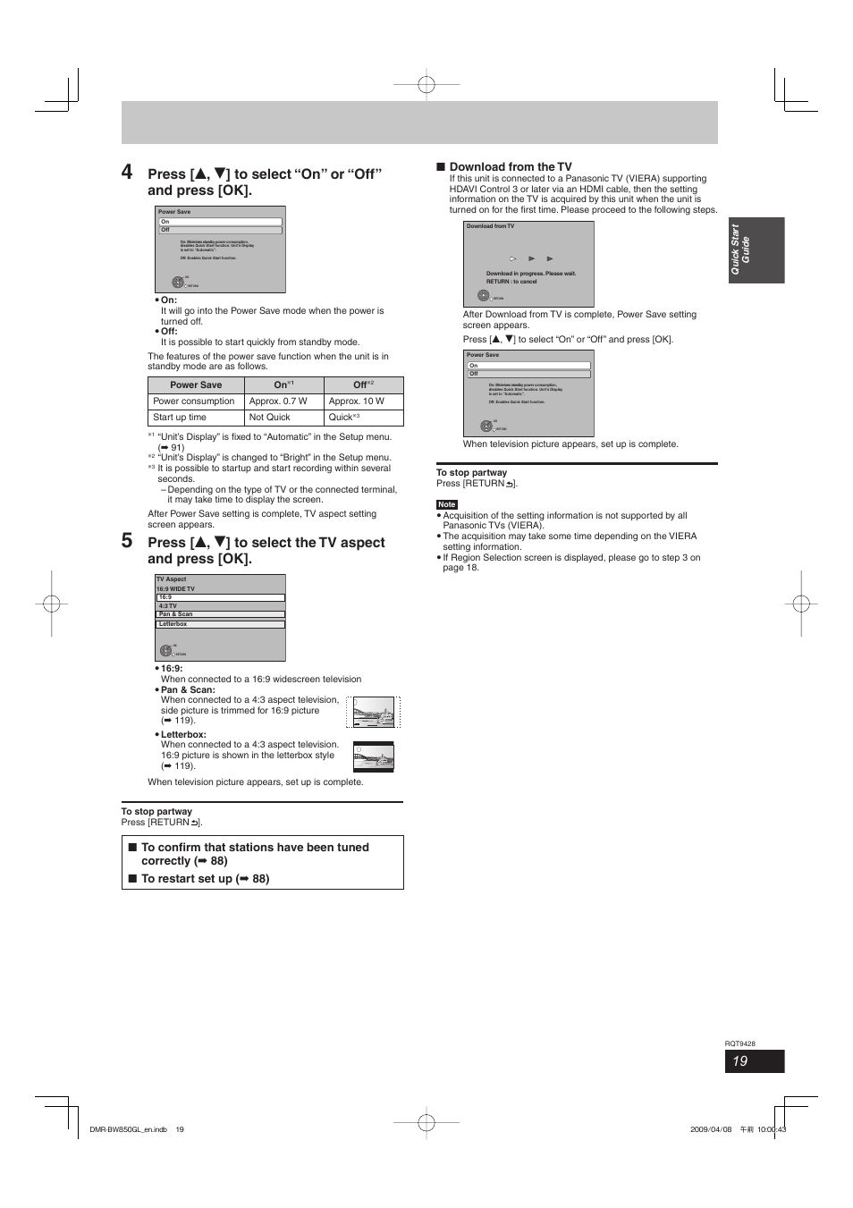 Philips DIGA DMR-BW750 User Manual | Page 19 / 124