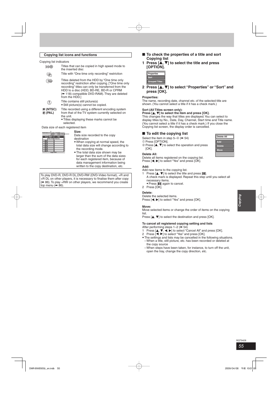 Philips DIGA DMR-BW750 User Manual | Page 55 / 124