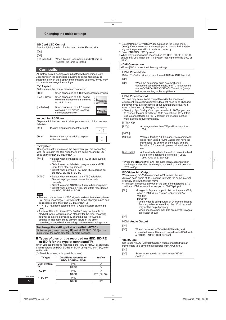 Connection | Philips DIGA DMR-BW750 User Manual | Page 92 / 124