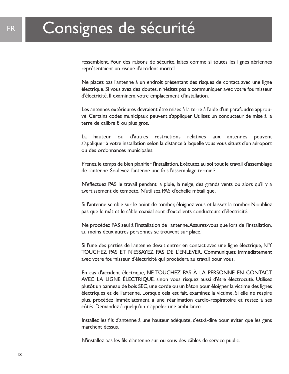 Consignes de sécurité | Philips SDV2950/27 User Manual | Page 18 / 24