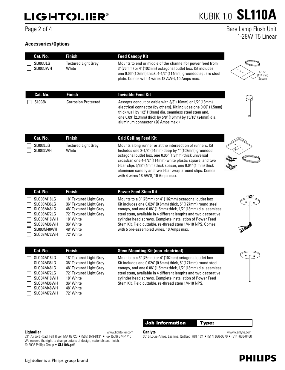 Sl110a, Kubik 1.0 | Philips KUBIK 1.0 SL110A User Manual | Page 2 / 4