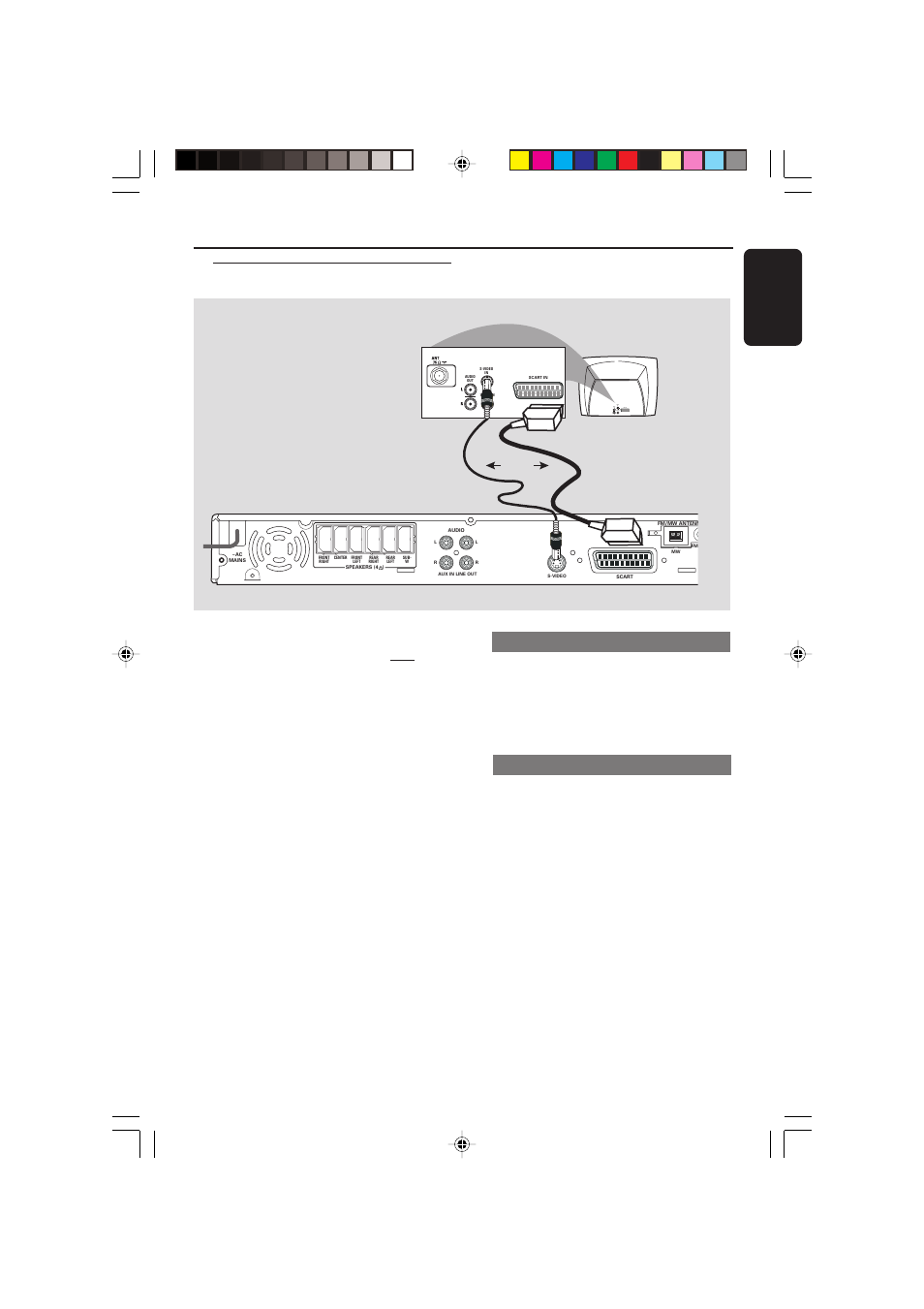 Conexiuni, Pasul 4: conectarea televizorului, Audio out s-video in video in scart in | Philips 3600D User Manual | Page 19 / 49