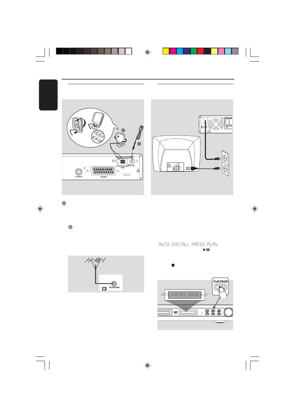 Conexiuni, Pasul 6: conectarea cablului de alimentare, Pasul 5: conectarea antenelor am/fm | Philips 3600D User Manual | Page 20 / 49