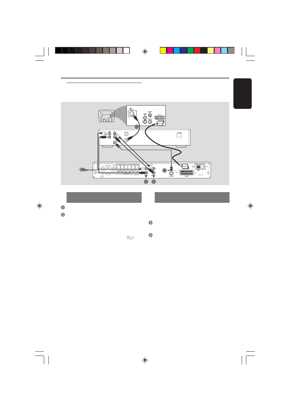 Conexiuni (optional), Conectarea unui vcr (video recorder), Audio out s-video in video in scart in | Redarea imaginii si sunetului, Conectati vcr-ul la tv ca in desen, Romana | Philips 3600D User Manual | Page 21 / 49