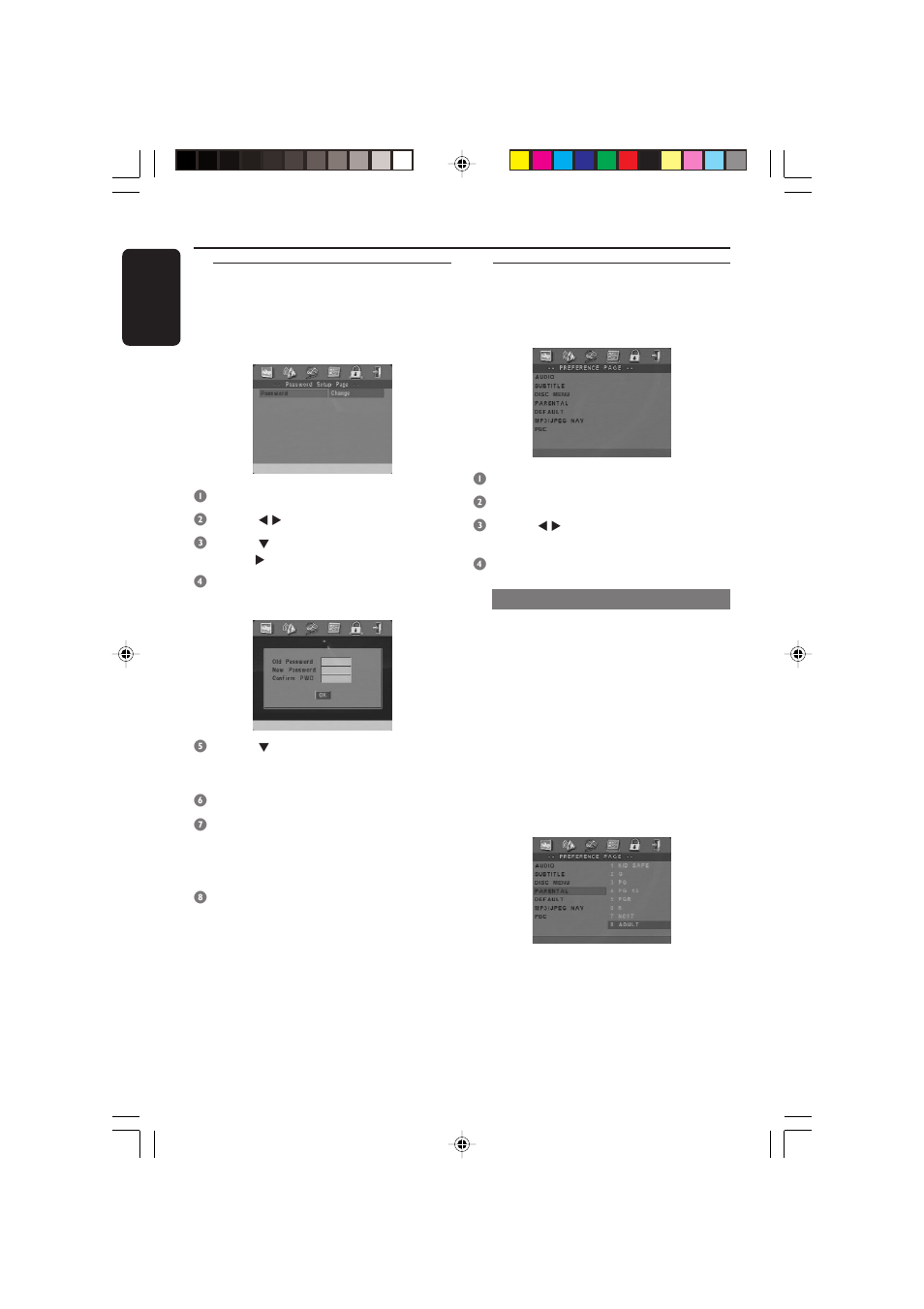 Optiunile meniului dvd | Philips 3600D User Manual | Page 40 / 49