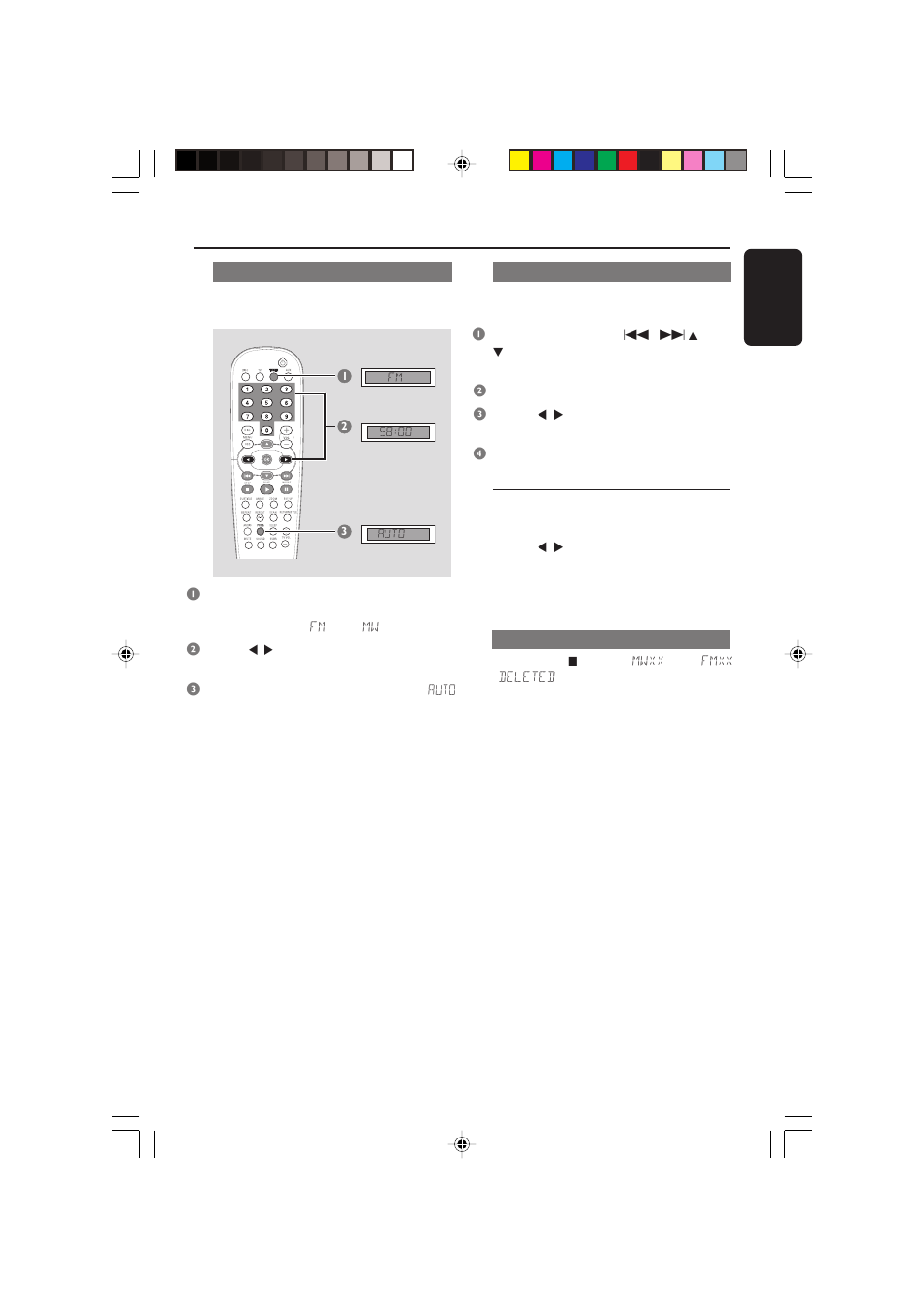 Operatii cu tunerul | Philips 3600D User Manual | Page 43 / 49