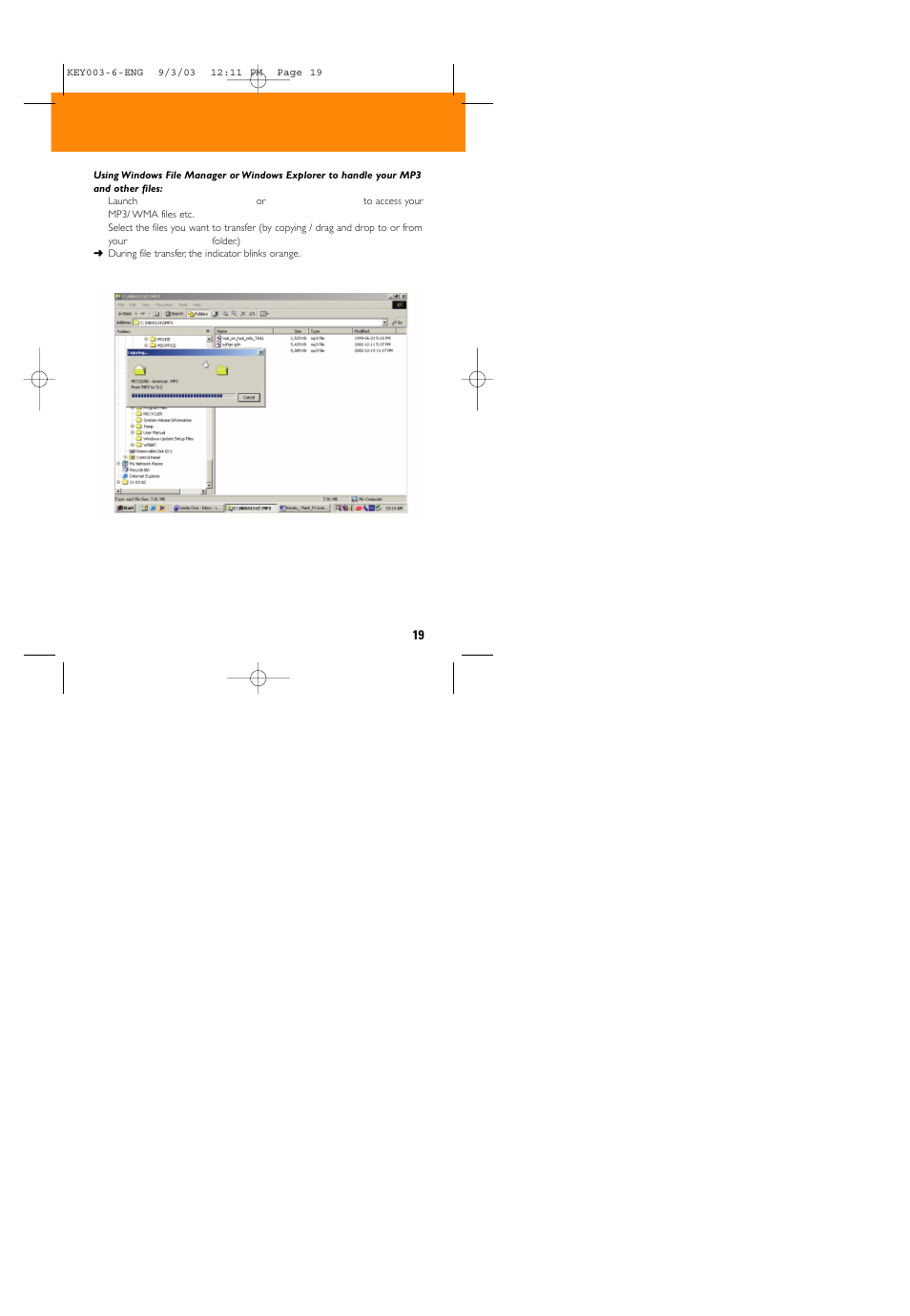 Transferring data | Philips Audio Key Ring KEY003 User Manual | Page 19 / 27