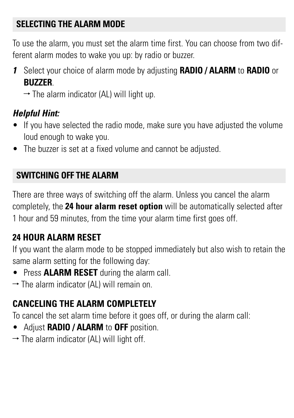 Philips AJ3121/79 User Manual | Page 6 / 12