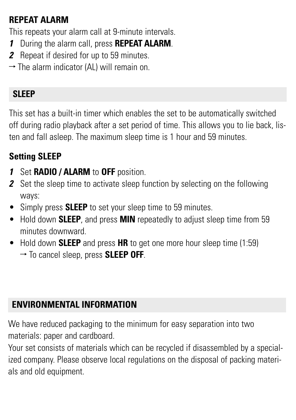 Philips AJ3121/79 User Manual | Page 7 / 12