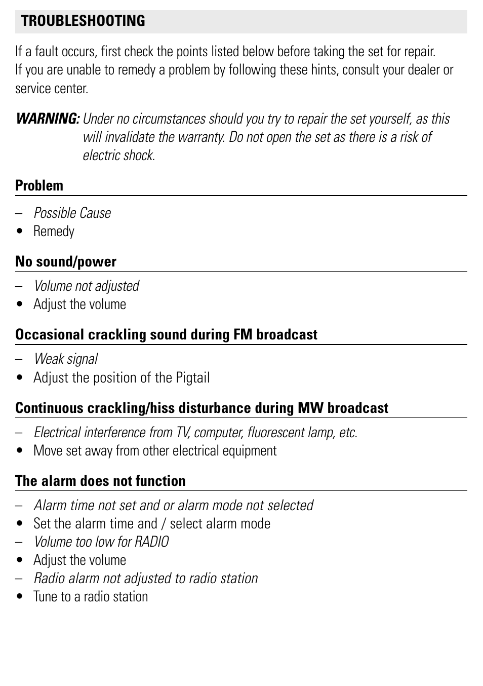 Philips AJ3121/79 User Manual | Page 9 / 12