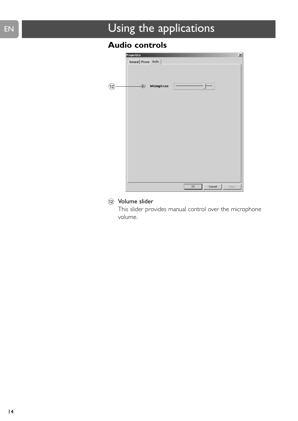 Using the applications | Philips SPC315NC User Manual | Page 14 / 21