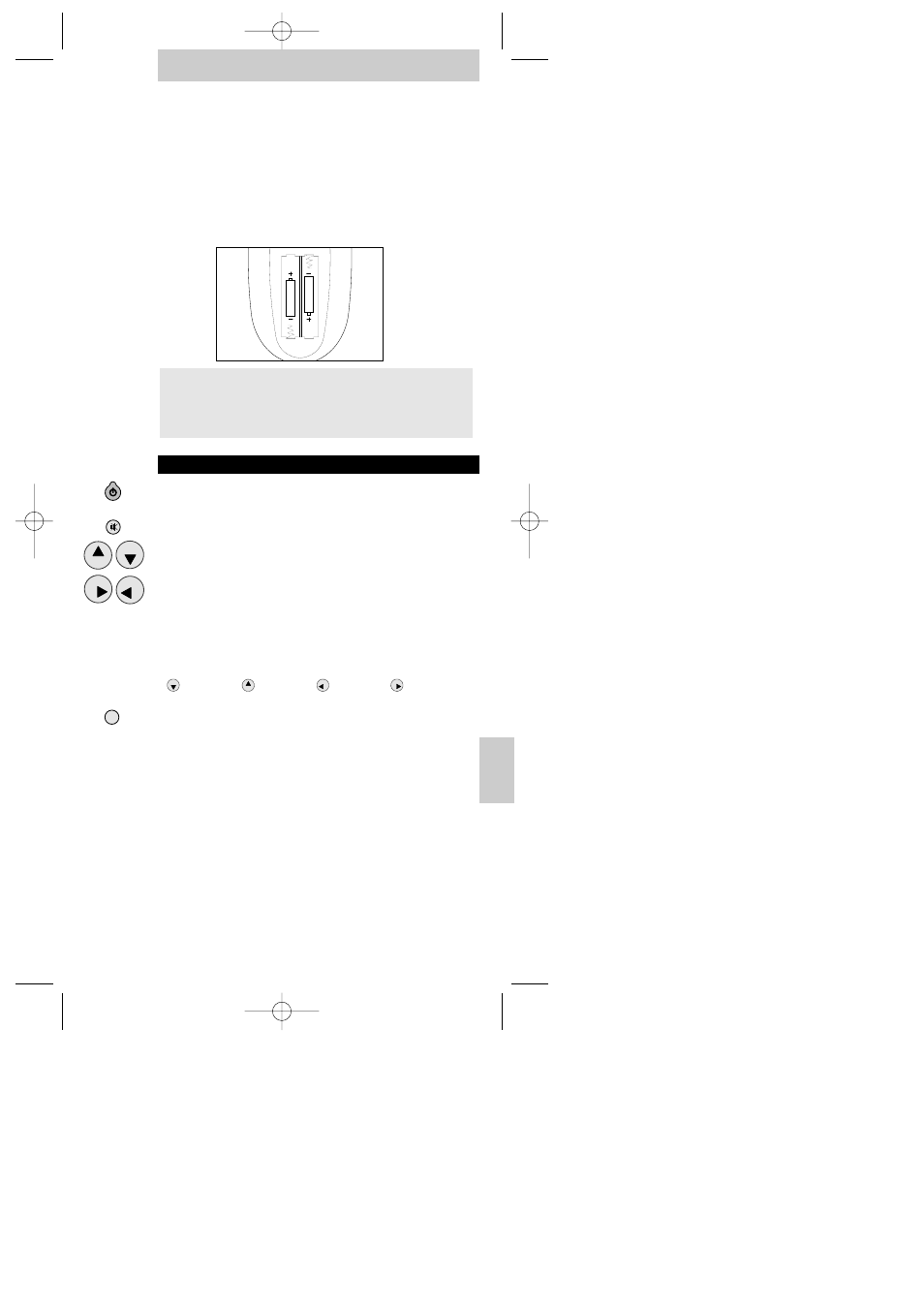 Installering af batterier, Knapper & funktioner, Brugsanvisning | Prog, Prog e | Philips RU130 User Manual | Page 59 / 74