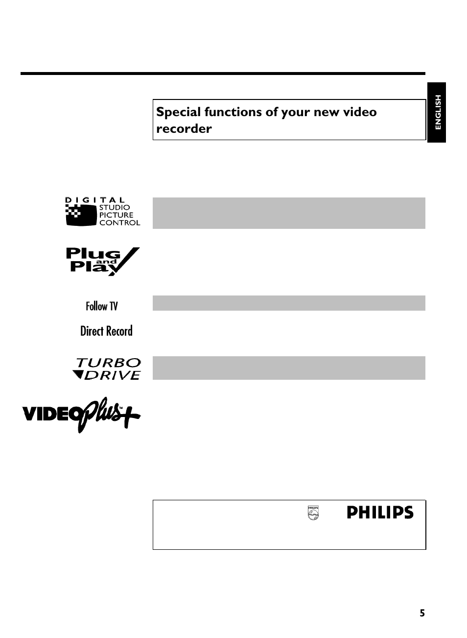 Special functions of your new video recorder, Introduction | Philips VCR VR 170/07 User Manual | Page 11 / 56