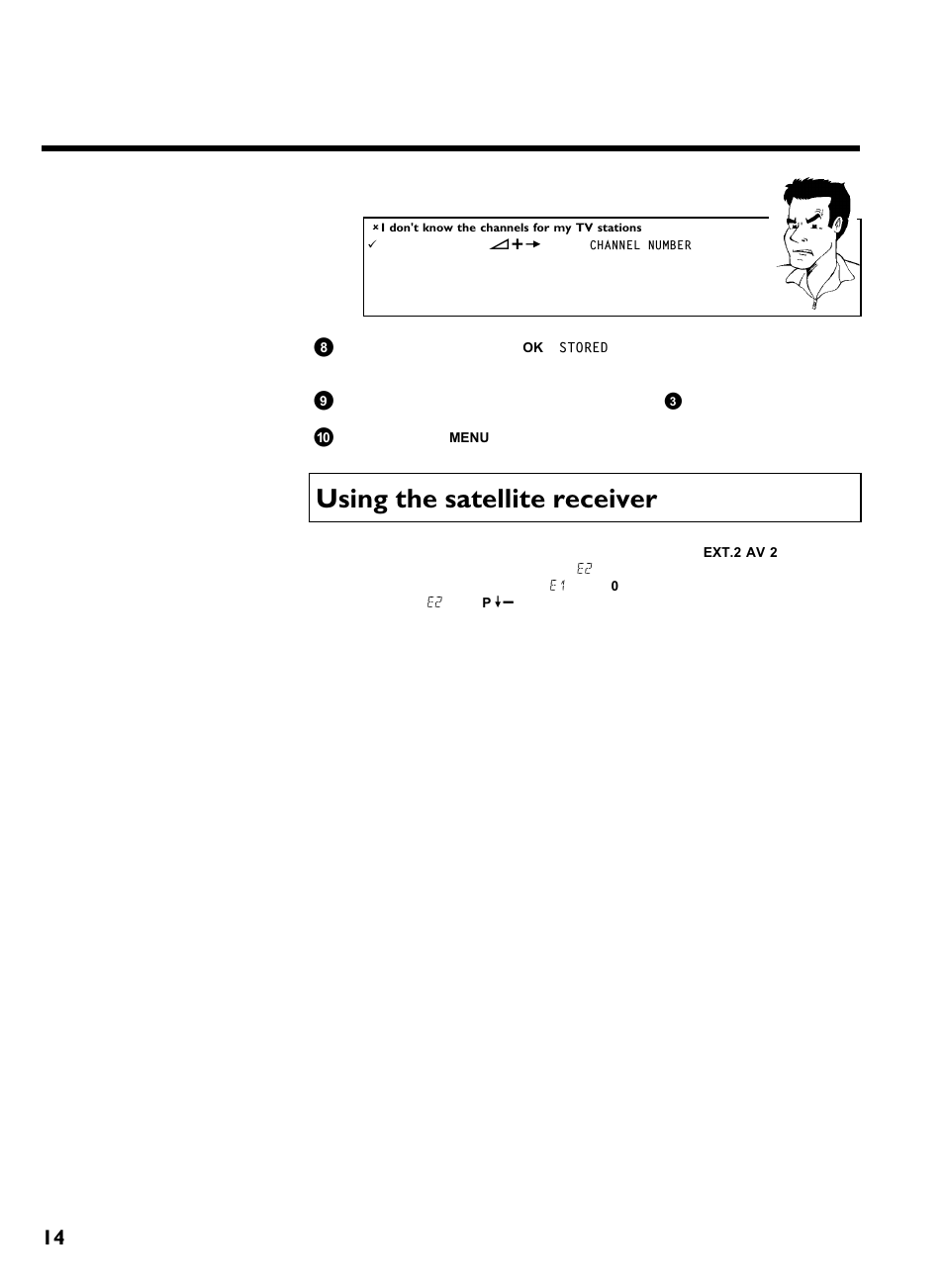 Using the satellite receiver, Installing your video recording | Philips VCR VR 170/07 User Manual | Page 20 / 56