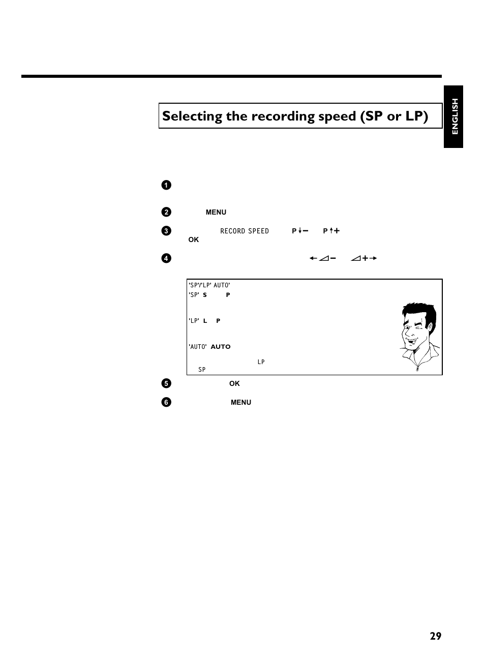 Selecting the recording speed (sp or lp), Manual recording | Philips VCR VR 170/07 User Manual | Page 35 / 56