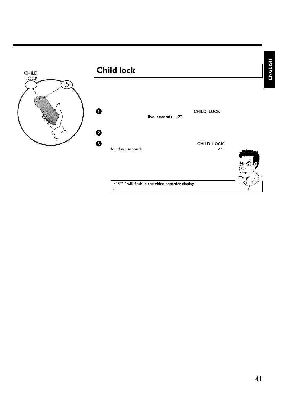 Child lock, Other functions | Philips VCR VR 170/07 User Manual | Page 47 / 56