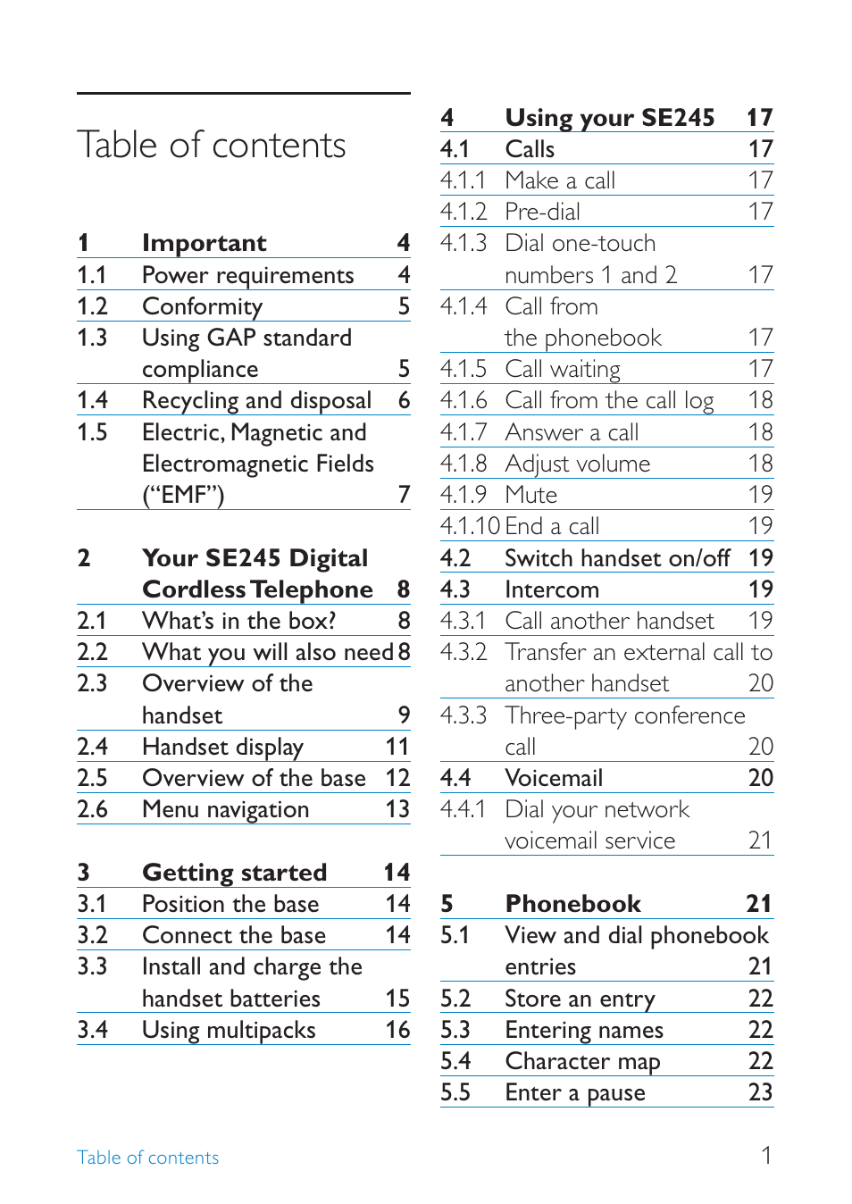 Philips SE245 User Manual | Page 3 / 56