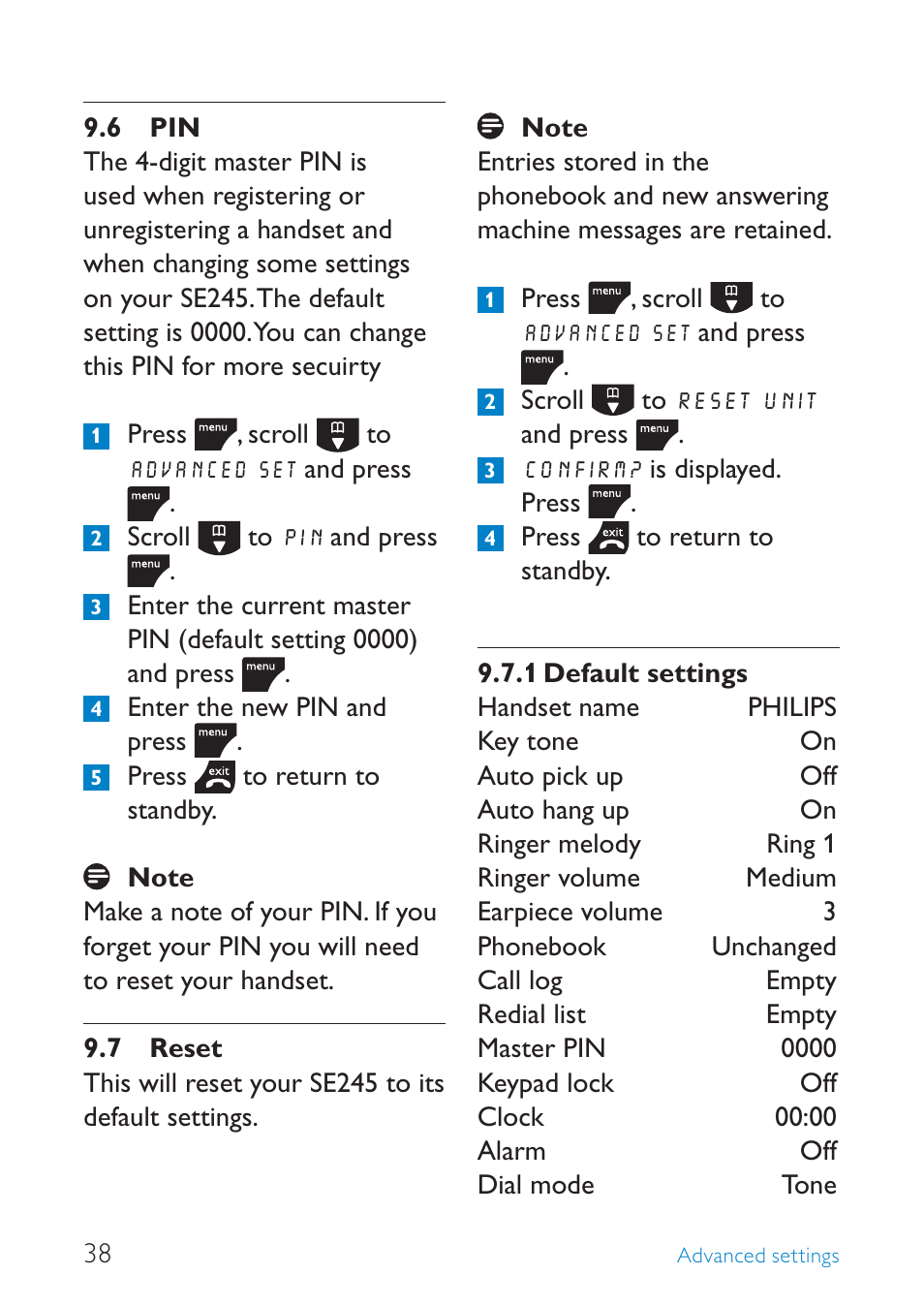 Philips SE245 User Manual | Page 40 / 56