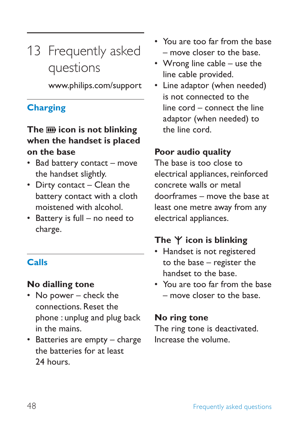 13 frequently asked questions | Philips SE245 User Manual | Page 50 / 56