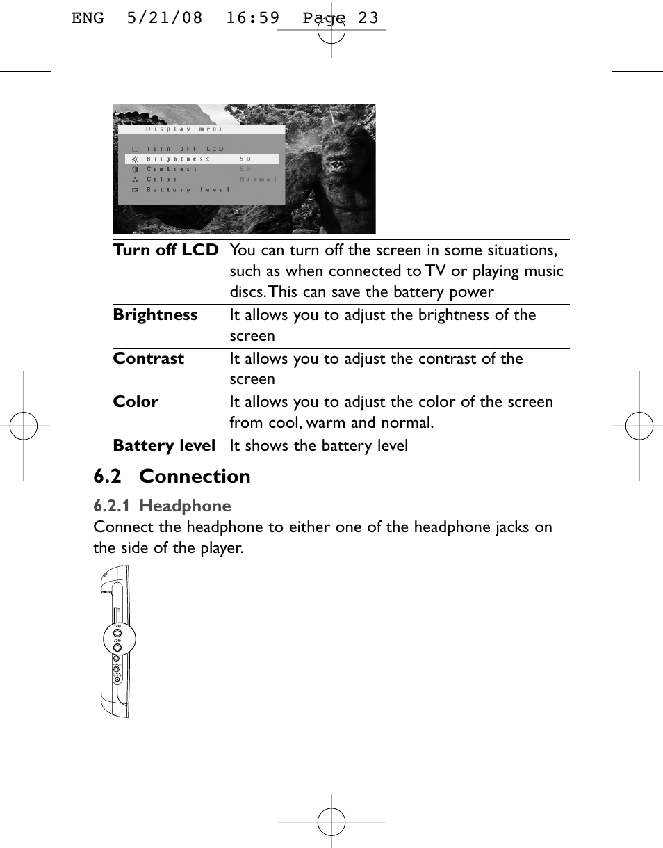 2 connection | Philips PET831/12 User Manual | Page 23 / 29