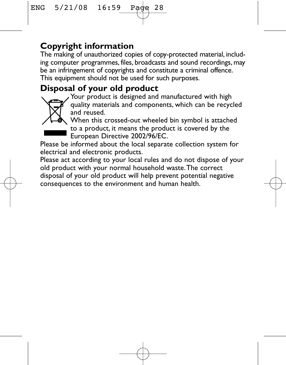 Philips PET831/12 User Manual | Page 28 / 29