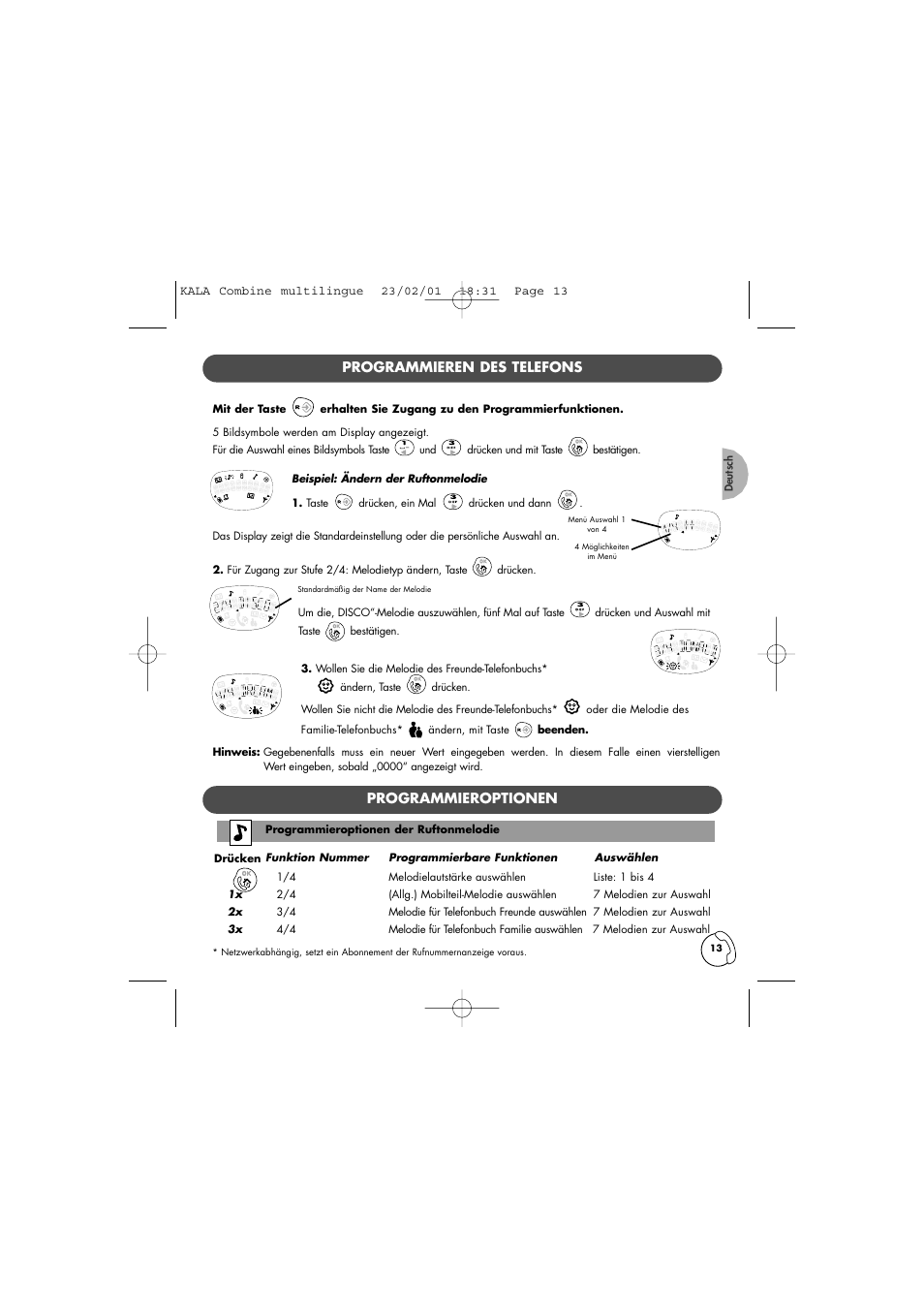 Philips KALA TD6830 User Manual | Page 13 / 88