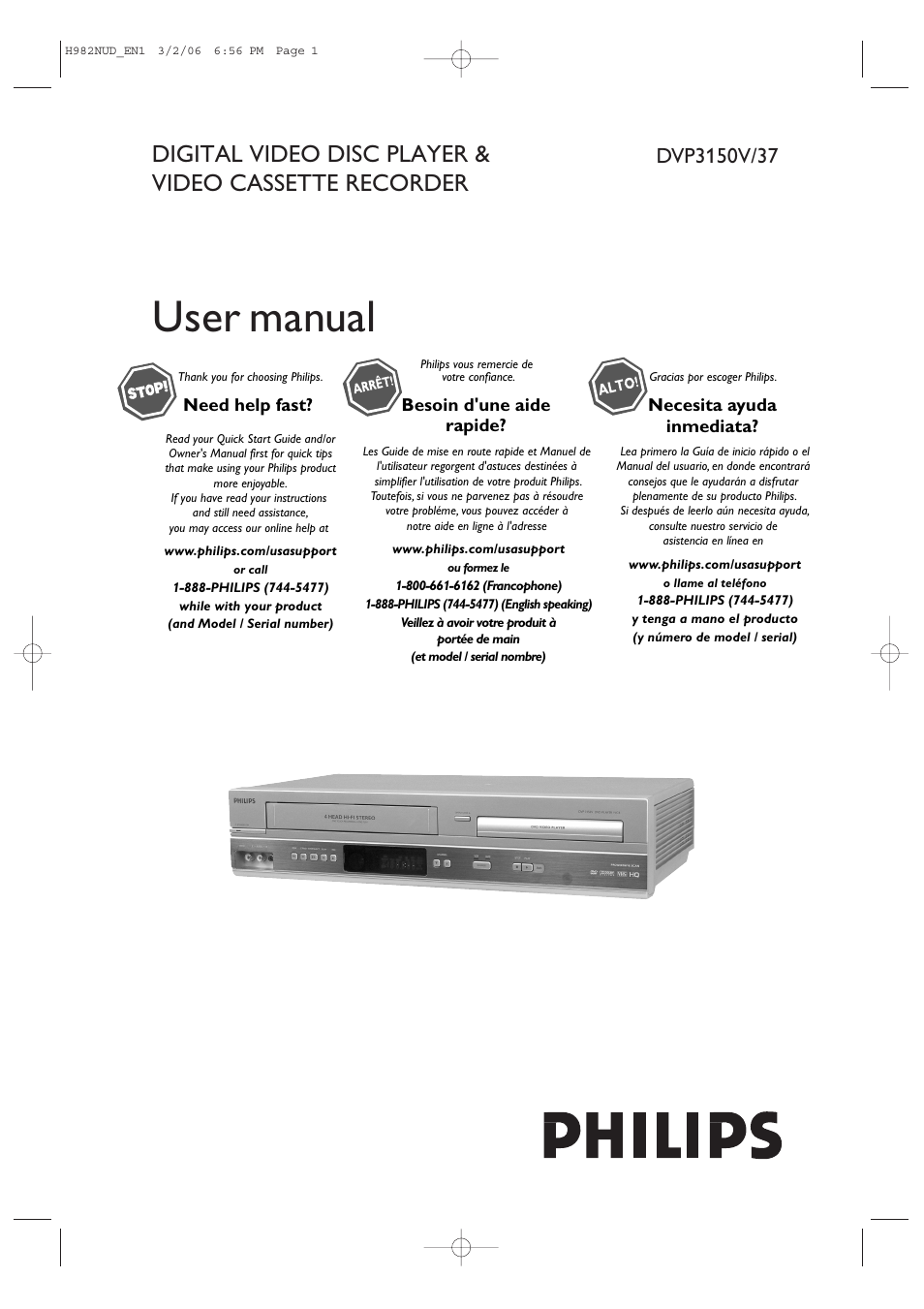 Philips H982NUD User Manual | 66 pages