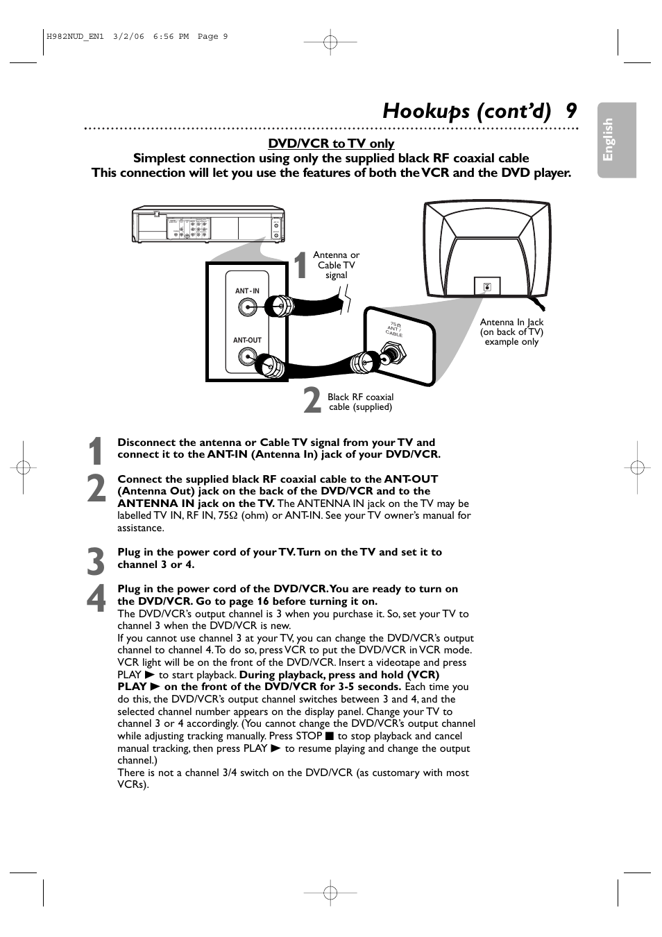 Hookups (cont’d) 9 | Philips H982NUD User Manual | Page 9 / 66