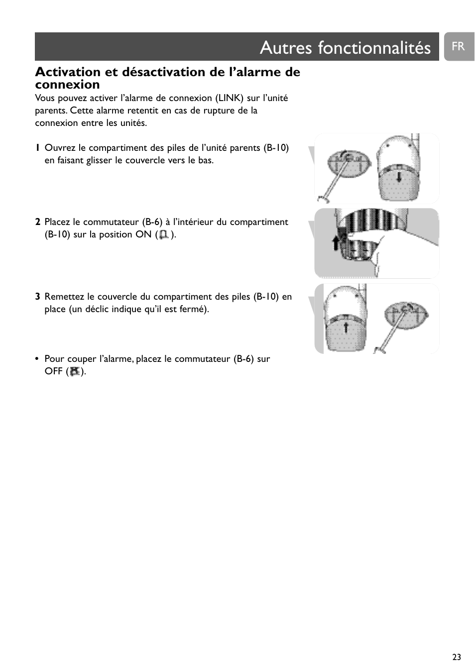 Autres fonctionnalités | Philips SBC SC463 User Manual | Page 23 / 160