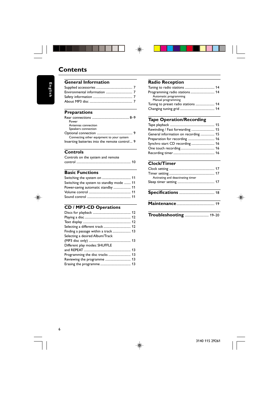 Philips MC-M250 User Manual | Page 6 / 20