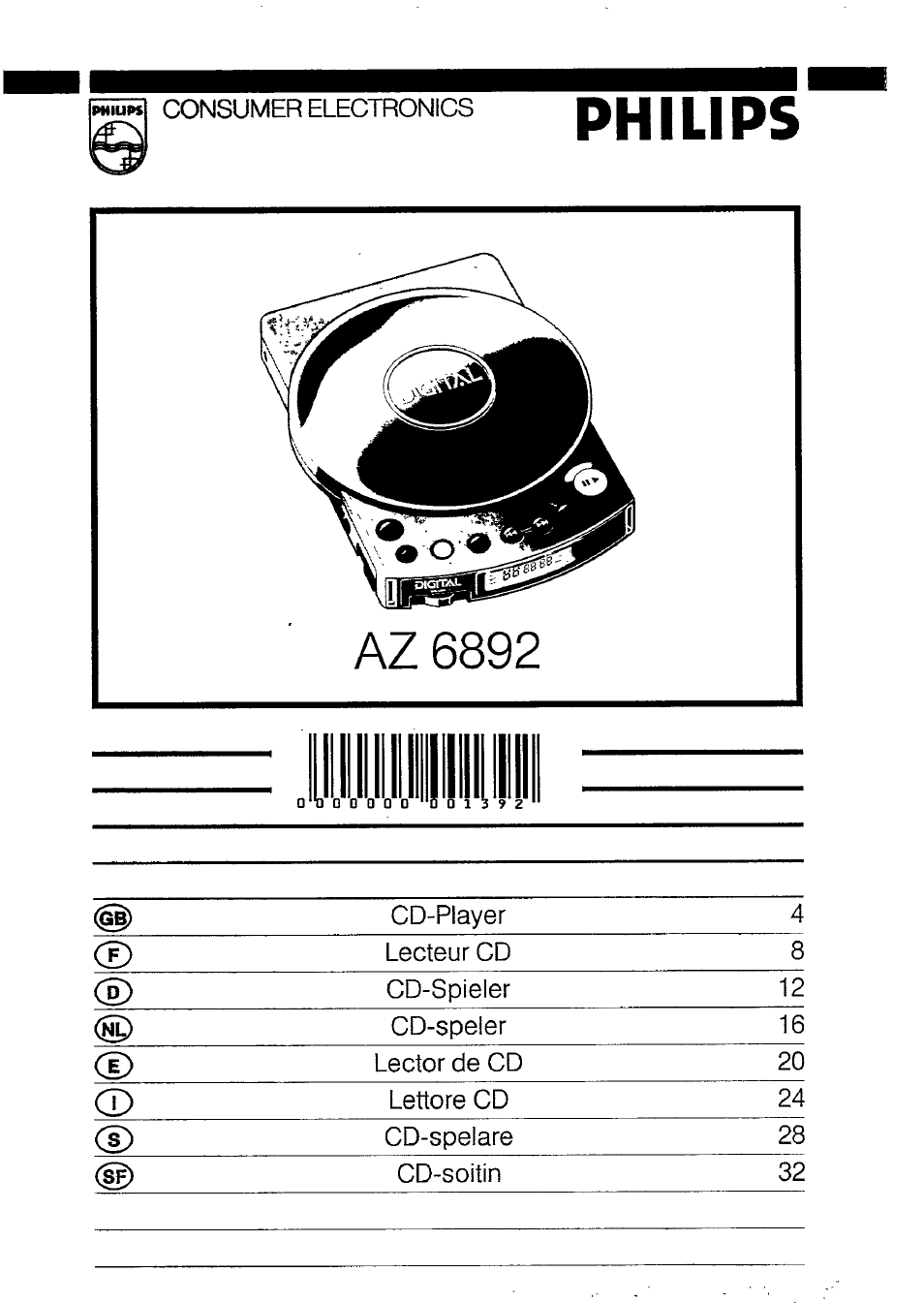 Philips AZ 6892 User Manual | 10 pages