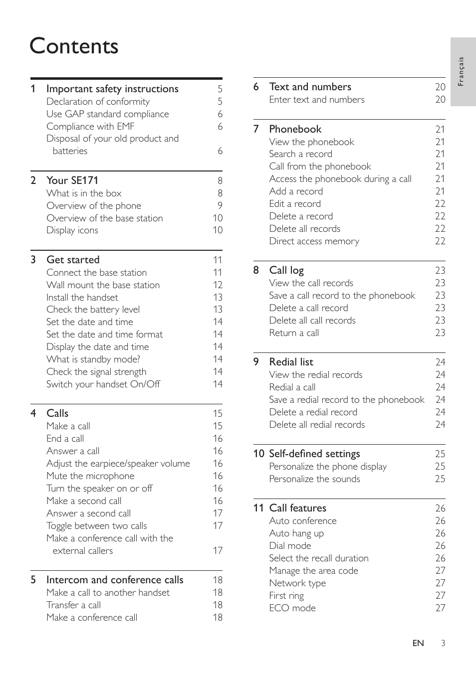 Philips SE171 User Manual | Page 3 / 36
