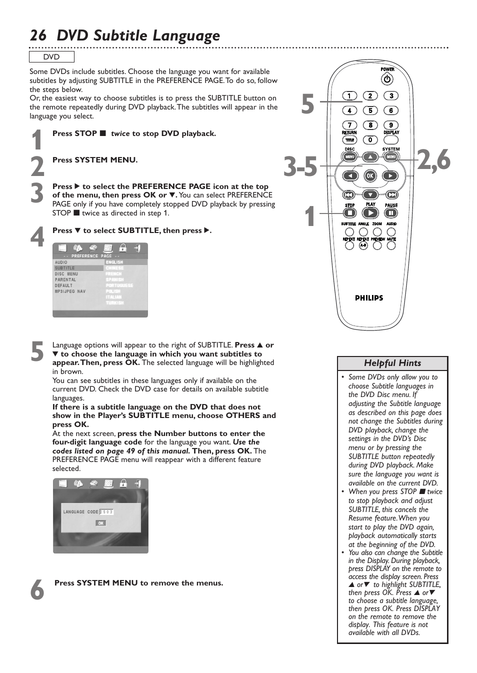 Philips DVD726 User Manual | Page 26 / 51