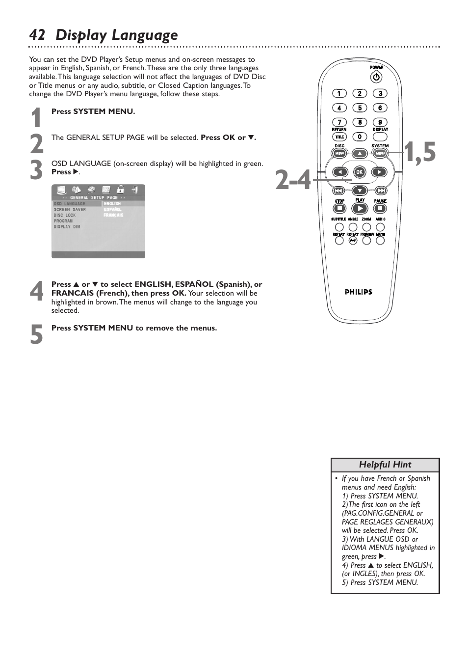 Philips DVD726 User Manual | Page 42 / 51