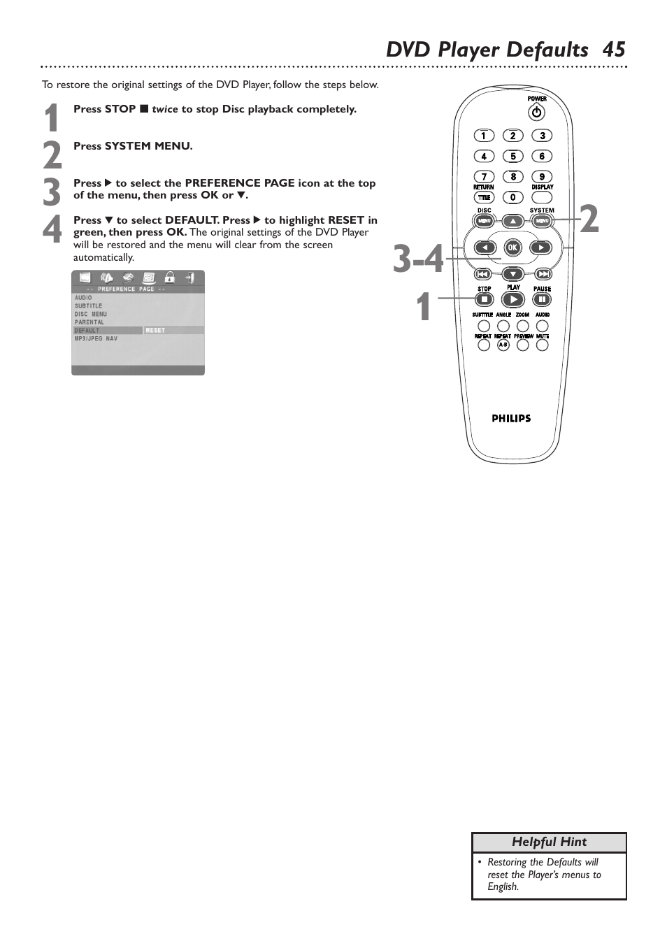 Philips DVD726 User Manual | Page 45 / 51