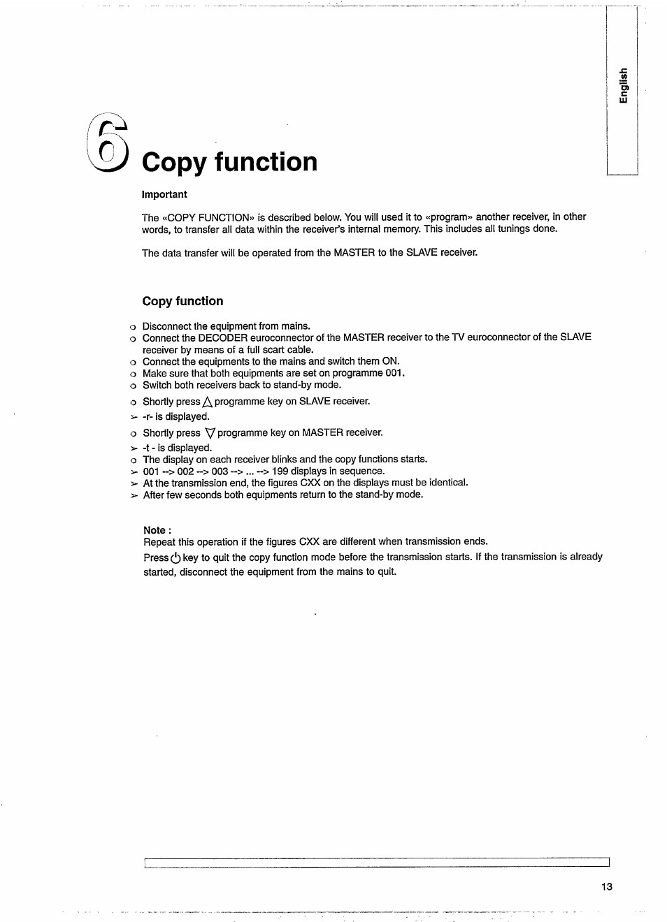 Copy function | Philips STU130A User Manual | Page 17 / 26