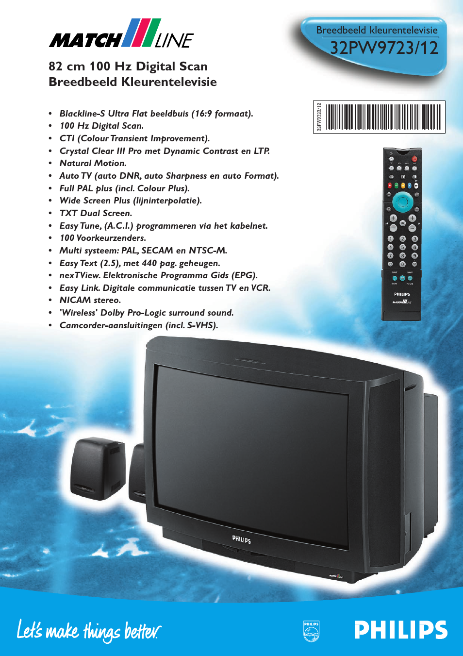 Philips MATCHLINE 32PW9723/12 User Manual | 2 pages