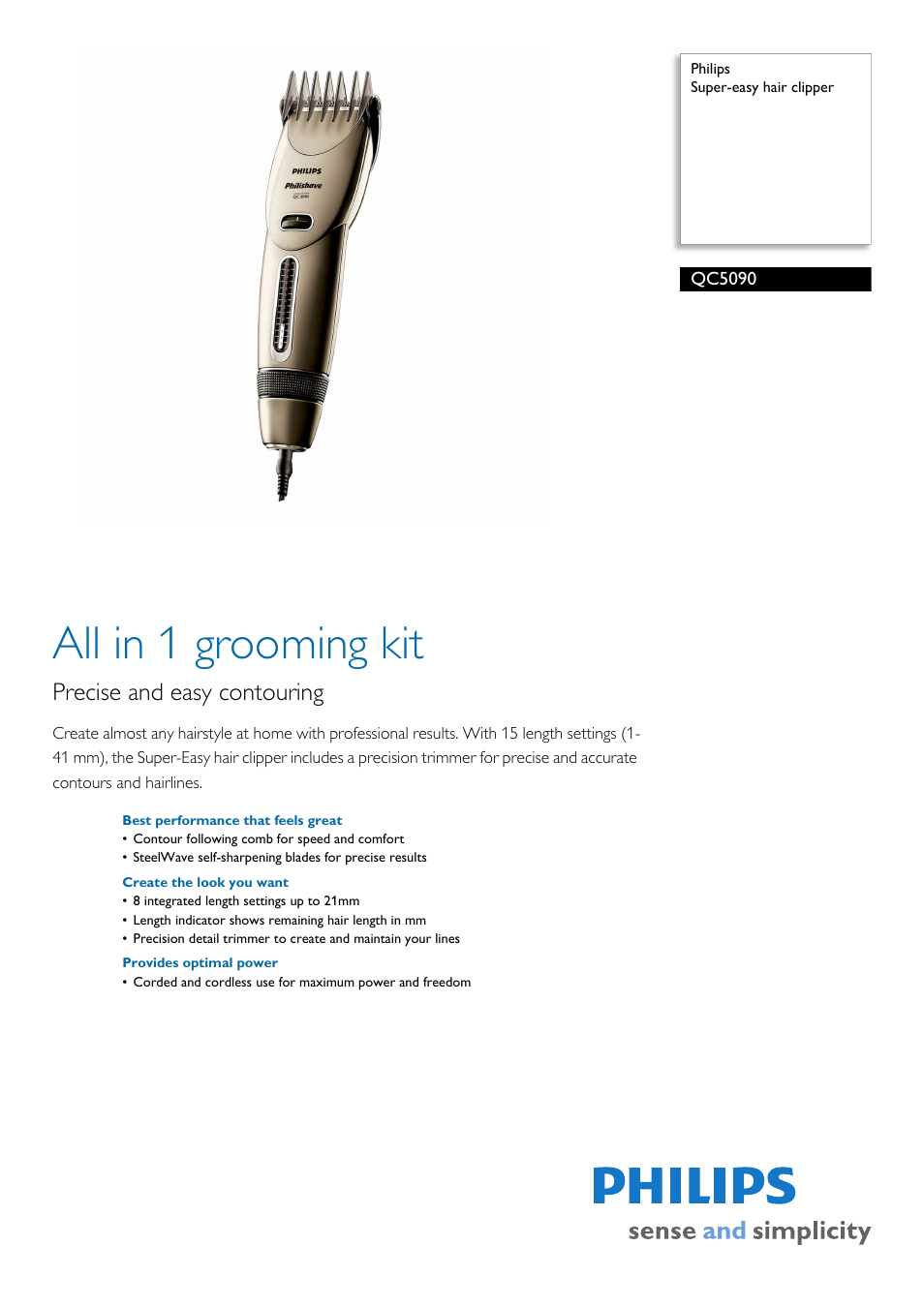 Philips QC5090 User Manual | 2 pages