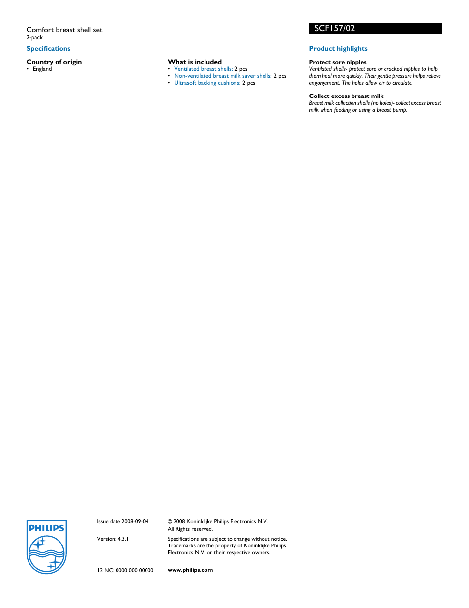 Philips AVENT SCF157/02 User Manual | Page 2 / 2