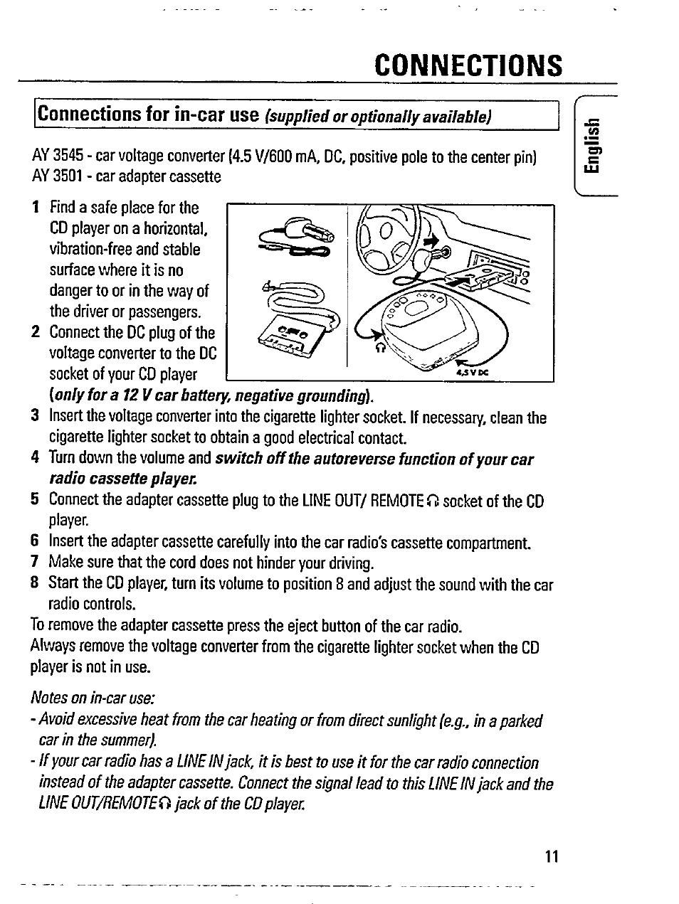 Connections | Philips AZ 7595/00 User Manual | Page 11 / 23