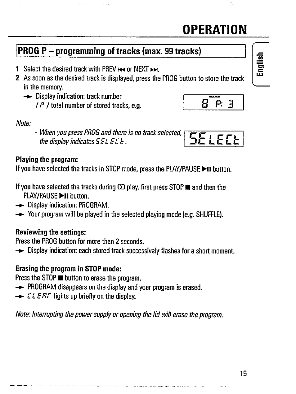 Operation, P: 3, Cc i r ri_ jl. ucuu | Philips AZ 7595/00 User Manual | Page 15 / 23