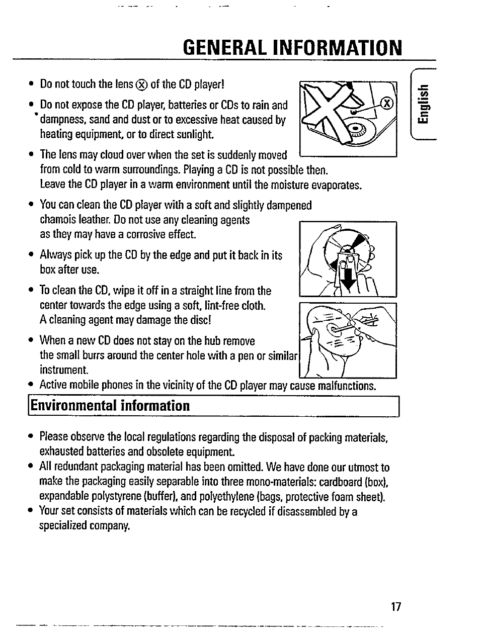 General information | Philips AZ 7595/00 User Manual | Page 17 / 23